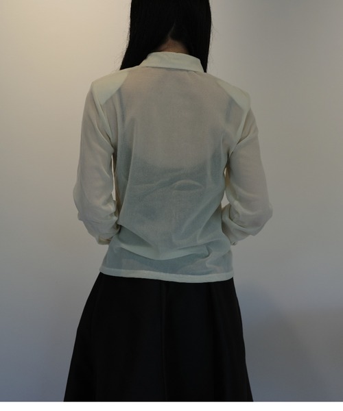 トップス CLANE TULLE FLOCKY SHIRTS CLANE TULLE FLOCKY POLO SHIRTS（シャツ/ブラウス）｜CLANE