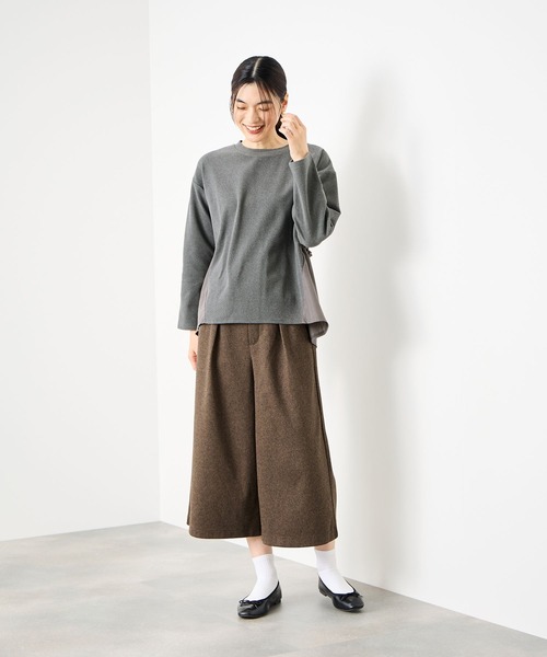 Mac-House(マックハウス)の「Idnes 360°美シルエット ペプラムプルオーバー(Tシャツ/カットソー・レディース・グレー/ブラック/アイボリー・FREE)」の8枚目の写真