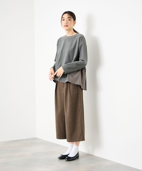 Mac-House(マックハウス)の「Idnes 360°美シルエット ペプラムプルオーバー(Tシャツ/カットソー・レディース・グレー/ブラック/アイボリー・FREE)」の9枚目の写真