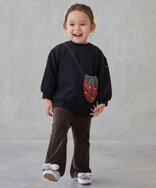 petit main（プティマイン）の「カットコールフレアパンツ（その他パンツ・キッズ・ブラック/ライトピンク/ブルー/アイボリー/ダークブラウン・100cm/120cm/80ｃｍ/130cm/110cm/90cm）」の4枚目の写真