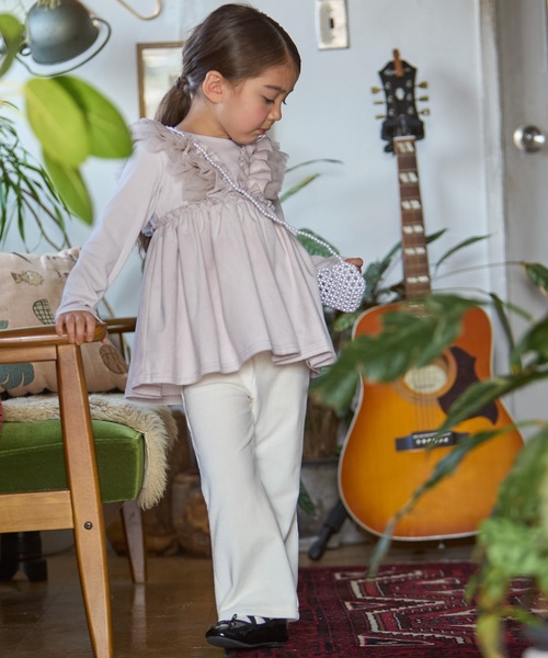 petit main（プティマイン）の「カットコールフレアパンツ（その他パンツ・キッズ・ブラック/ライトピンク/ブルー/アイボリー/ダークブラウン・100cm/120cm/80ｃｍ/130cm/110cm/90cm）」の7枚目の写真