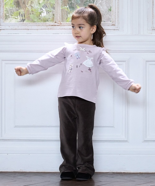 petit main（プティマイン）の「カットコールフレアパンツ（その他パンツ・キッズ・ブラック/ライトピンク/ブルー/アイボリー/ダークブラウン・100cm/120cm/80ｃｍ/130cm/110cm/90cm）」の8枚目の写真