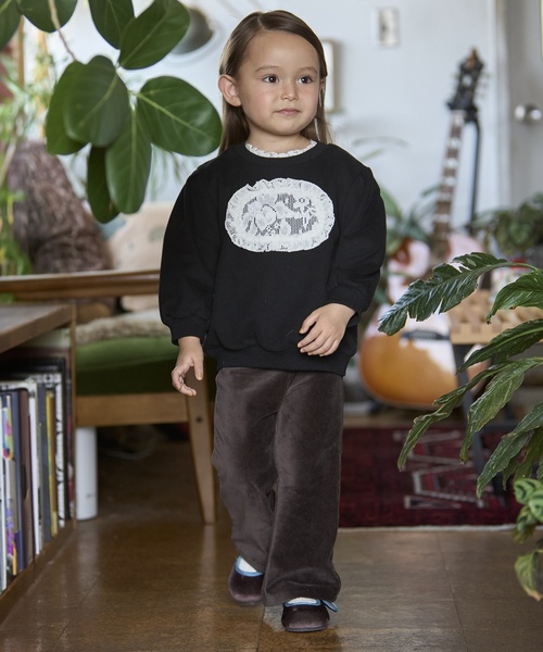 petit main（プティマイン）の「カットコールフレアパンツ（その他パンツ・キッズ・ブラック/ライトピンク/ブルー/アイボリー/ダークブラウン・100cm/120cm/80ｃｍ/130cm/110cm/90cm）」の9枚目の写真