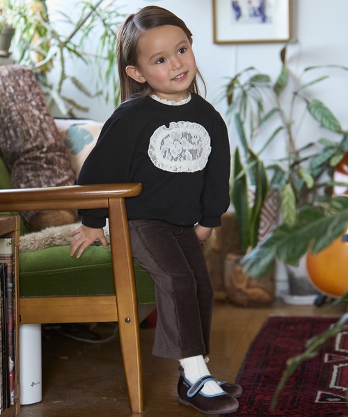 petit main（プティマイン）の「カットコールフレアパンツ（その他パンツ・キッズ・ブラック/ライトピンク/ブルー/アイボリー/ダークブラウン・100cm/120cm/80ｃｍ/130cm/110cm/90cm）」の10枚目の写真