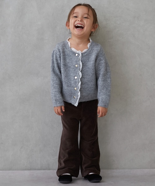 petit main（プティマイン）の「カットコールフレアパンツ（その他パンツ・キッズ・ブラック/ライトピンク/ブルー/アイボリー/ダークブラウン・100cm/120cm/80ｃｍ/130cm/110cm/90cm）」の12枚目の写真