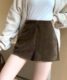 コーデュロイハイウエストショートパンツ