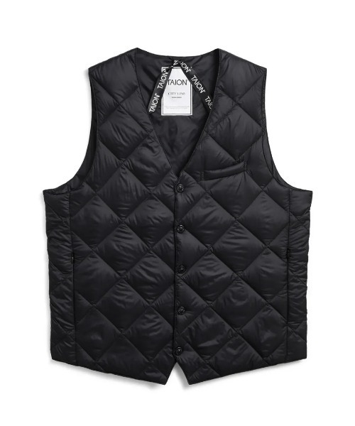 TAION(タイオン)の「TAION/タイオン/“SINGLE SNAP BUTTON"DOWN GILET(ダウンベスト・メンズ・チャコールグレー/ブラック・M/L/XL)」の3枚目の写真