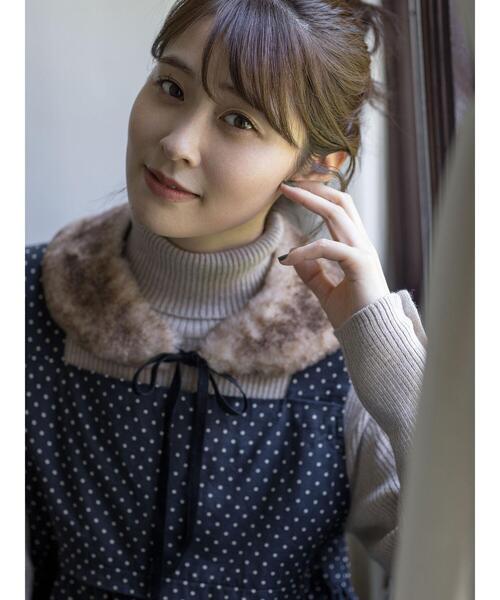 Samansa Mos2(サマンサ モスモス)の「【ゆべし×Samansa Mos2】ティペット付リブニット(ニット/セーター・レディース・ベージュ/レッド/ブラック/キャメル・F)」の11枚目の写真