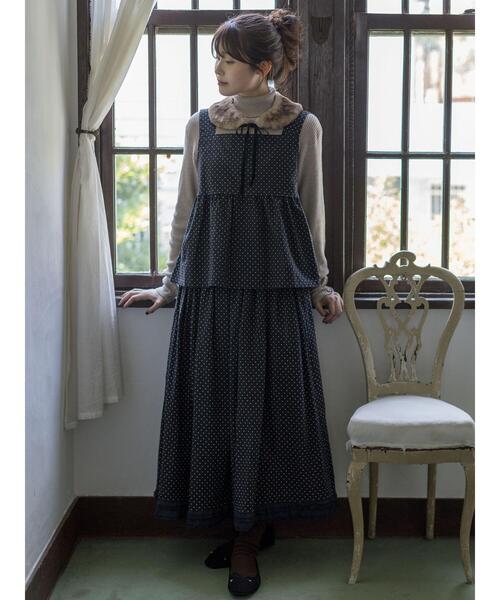 Samansa Mos2(サマンサ モスモス)の「【ゆべし×Samansa Mos2】ティペット付リブニット(ニット/セーター・レディース・ベージュ/レッド/ブラック/キャメル・F)」の14枚目の写真