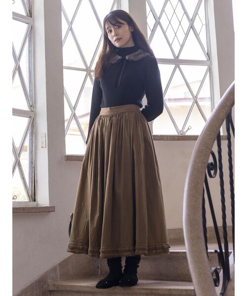 Samansa Mos2(サマンサ モスモス)の「【ゆべし×Samansa Mos2】ティペット付リブニット(ニット/セーター・レディース・ベージュ/レッド/ブラック/キャメル・F)」の15枚目の写真