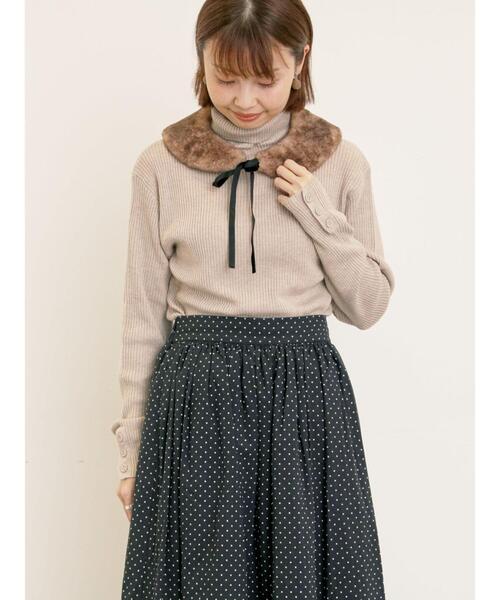 Samansa Mos2(サマンサ モスモス)の「【ゆべし×Samansa Mos2】ティペット付リブニット(ニット/セーター・レディース・ベージュ/レッド/ブラック/キャメル・F)」の22枚目の写真