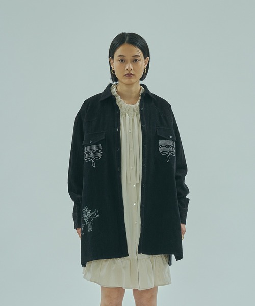 INDIA IS BEAUTIFUL(インディアイズビューティフル)の「【ROSE BUD別注】(INDIA IS BEAUTIFUL)WESTERN SHIRTS JACKET(その他アウター・レディース・ブラック/ブラウン・ONE SIZE)」の3枚目の写真