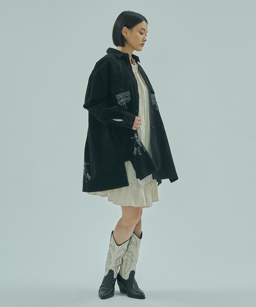 INDIA IS BEAUTIFUL(インディアイズビューティフル)の「【ROSE BUD別注】(INDIA IS BEAUTIFUL)WESTERN SHIRTS JACKET(その他アウター・レディース・ブラック/ブラウン・ONE SIZE)」の7枚目の写真