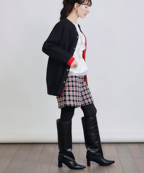 PICCIN(ピッチン)の「ドットボタングログランテープ配色カーディガン(カーディガン/ボレロ・レディース・オフホワイト/ブラック/ブルー・M)」の17枚目の写真