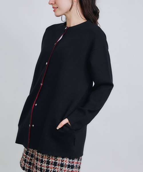 PICCIN(ピッチン)の「ドットボタングログランテープ配色カーディガン(カーディガン/ボレロ・レディース・オフホワイト/ブラック/ブルー・M)」の20枚目の写真