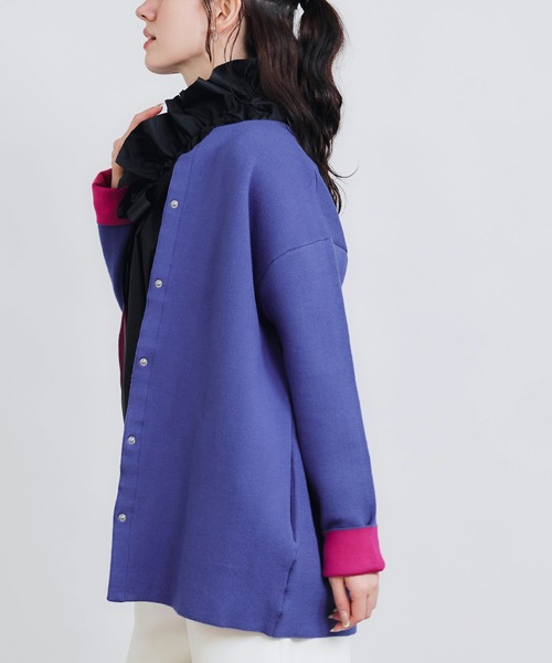 PICCIN(ピッチン)の「ドットボタングログランテープ配色カーディガン(カーディガン/ボレロ・レディース・オフホワイト/ブラック/ブルー・M)」の22枚目の写真