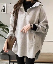 ハーフジッププルオーバートップス