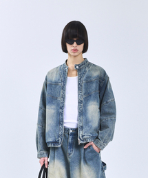 STANDARDERROR（スタンダードエラー）の「87-STAN115 [ナチュラル] ヴィンテージウォッシュバイカーパネルラインデニムジャケット ヴィンテージイエロー（デニムジャケット）」