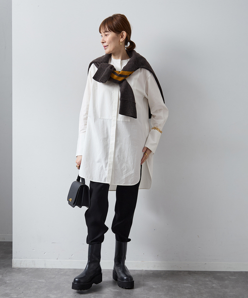 VERMEIL par iena(ヴェルメイユパーイエナ)の「ソフトブロードバンドカラーシャツ(シャツ/ブラウス・レディース・スカイブルー/ホワイト・FREE)」の17枚目の写真