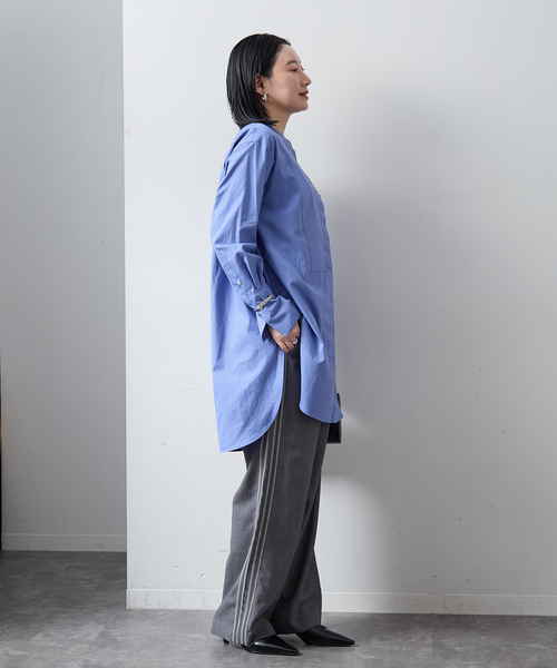 VERMEIL par iena(ヴェルメイユパーイエナ)の「ソフトブロードバンドカラーシャツ(シャツ/ブラウス・レディース・スカイブルー/ホワイト・FREE)」の12枚目の写真