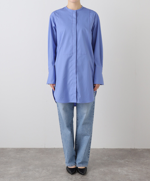 VERMEIL par iena(ヴェルメイユパーイエナ)の「ソフトブロードバンドカラーシャツ(シャツ/ブラウス・レディース・スカイブルー/ホワイト・FREE)」の13枚目の写真