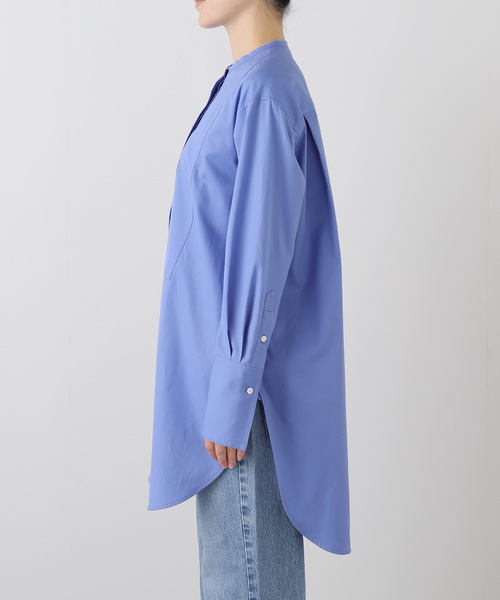 VERMEIL par iena(ヴェルメイユパーイエナ)の「ソフトブロードバンドカラーシャツ(シャツ/ブラウス・レディース・スカイブルー/ホワイト・FREE)」の3枚目の写真