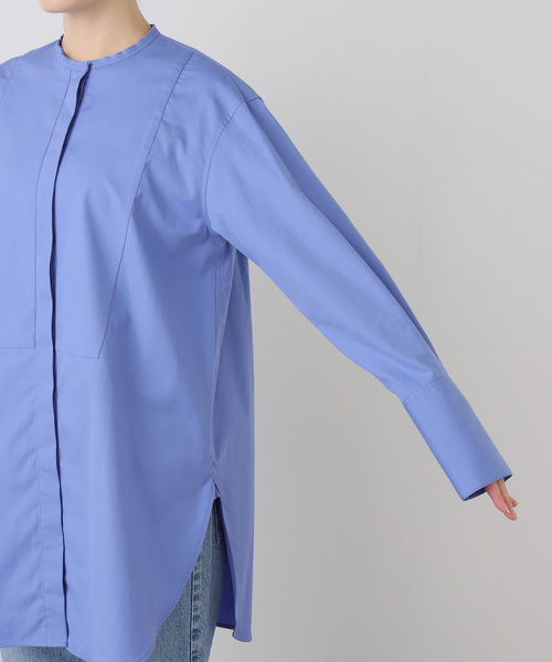 VERMEIL par iena(ヴェルメイユパーイエナ)の「ソフトブロードバンドカラーシャツ(シャツ/ブラウス・レディース・スカイブルー/ホワイト・FREE)」の6枚目の写真
