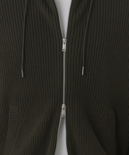 MUSINSA STANDARD（ムシンサスタンダード）の「リブニットフードパーカー[カーキ]（ニット/セーター・メンズ・その他・MEDIUM/LARGE/X-LARGE/XX-LARGE）」の6枚目の写真