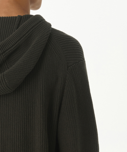 MUSINSA STANDARD（ムシンサスタンダード）の「リブニットフードパーカー[カーキ]（ニット/セーター・メンズ・その他・MEDIUM/LARGE/X-LARGE/XX-LARGE）」の7枚目の写真