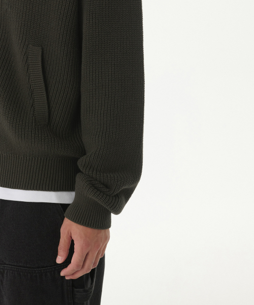 MUSINSA STANDARD（ムシンサスタンダード）の「リブニットフードパーカー[カーキ]（ニット/セーター・メンズ・その他・MEDIUM/LARGE/X-LARGE/XX-LARGE）」の8枚目の写真