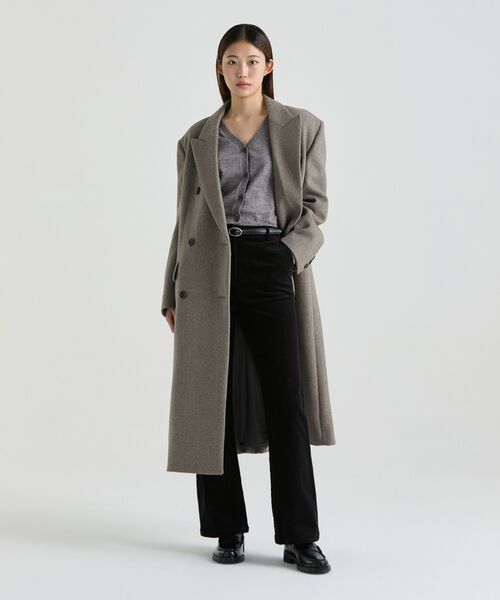セール】ウィメンズウールブレンドオーバーショルダーダブルコート