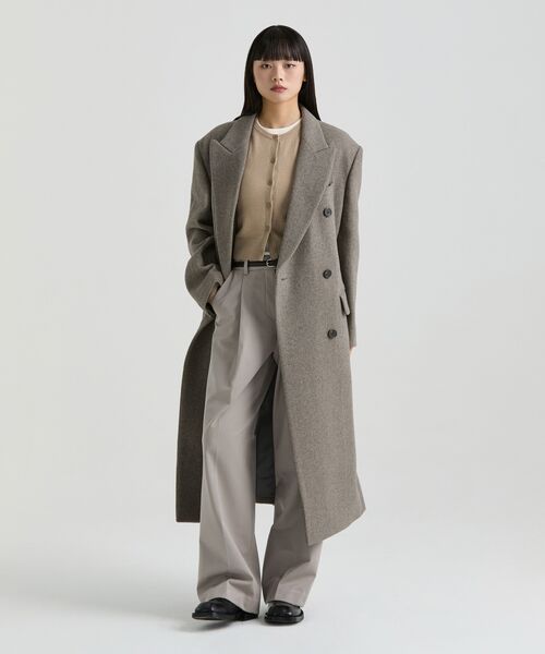 ZEROSTREET コート グレー　ミドル丈　Sサイズ　MUSINSA セール】ウィメンズウールブレンドオーバーショルダーダブルコート