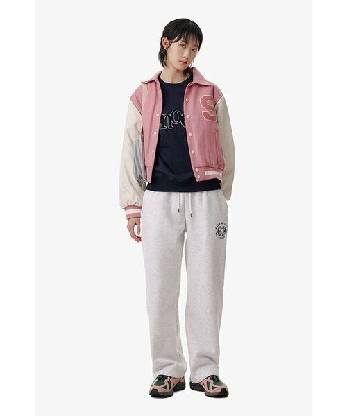 SINOON(シヌーン)の「CLASSIC LOGO AWARD JACKET (PALE PINK)(スタジャン・レディース・ベビーピンク・FREE)」の6枚目の写真