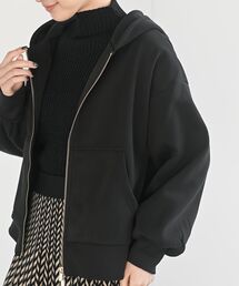 裏起毛ショートジップパーカー