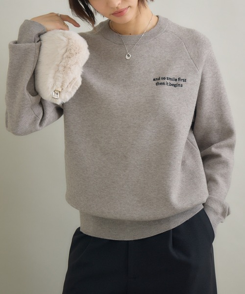 KATHARINE ROSS(キャサリンロス)の「【PILLINI/ピリーニ】もっちりロゴemb.プルオーバー(スウェット・レディース・グレー/オフホワイト/イエロー・MEDIUM)」の8枚目の写真