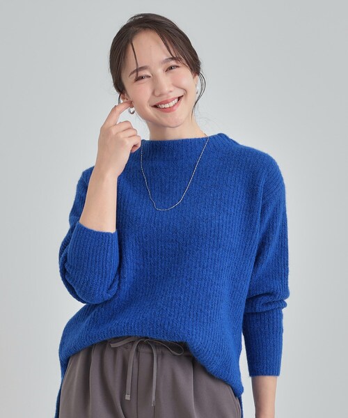 SHOO・LA・RUE(シューラルー)の「【S-LL/洗濯機可】ふわふわが魅力 ハイネックニットプルオーバー(ニット/セーター・レディース・スミクロ/ブルー系その他/オレンジ/アイボリー・01/02/04/03)」の17枚目の写真