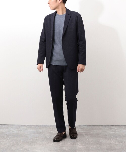 NOLLEY'S LIGHT（ノーリーズライト）の「《ビジカジ/セットアップ対応》杢ジャージ　テーラーカーデ（テーラードジャケット・メンズ・チャコールグレー/ネイビー/インディゴブルー・S/M/L/XL）」の2枚目の写真