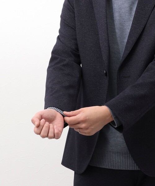 NOLLEY'S LIGHT（ノーリーズライト）の「《ビジカジ/セットアップ対応》杢ジャージ　テーラーカーデ（テーラードジャケット・メンズ・チャコールグレー/ネイビー/インディゴブルー・S/M/L/XL）」の6枚目の写真