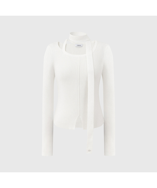 LOOKAST（ルックキャスト）の「ウィットニー カットアウト ニットトップ / WHITNEY CUTOUT KNIT TOP_3colors（ニット/セーター・レディース・ブラック/ブラウン/アイボリー・SMALL/MEDIUM）」の2枚目の写真