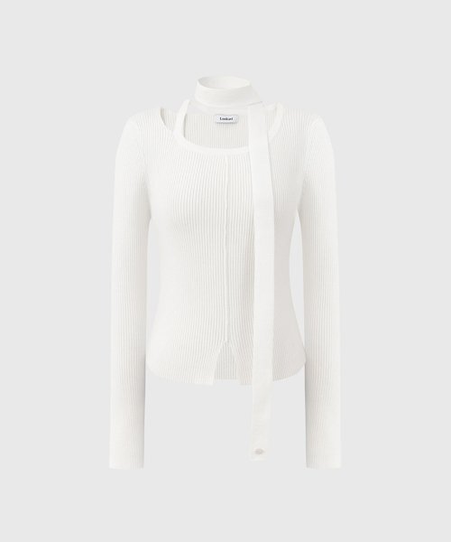 LOOKAST（ルックキャスト）の「ウィットニー カットアウト ニットトップ / WHITNEY CUTOUT KNIT TOP_3colors（ニット/セーター・レディース・ブラック/ブラウン/アイボリー・SMALL/MEDIUM）」の9枚目の写真