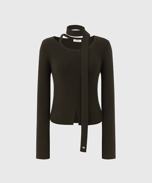 LOOKAST（ルックキャスト）の「ウィットニー カットアウト ニットトップ / WHITNEY CUTOUT KNIT TOP_3colors（ニット/セーター・レディース・ブラック/ブラウン/アイボリー・SMALL/MEDIUM）」の10枚目の写真