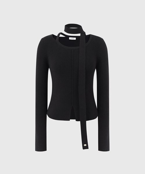 LOOKAST（ルックキャスト）の「ウィットニー カットアウト ニットトップ / WHITNEY CUTOUT KNIT TOP_3colors（ニット/セーター・レディース・ブラック/ブラウン/アイボリー・SMALL/MEDIUM）」の11枚目の写真