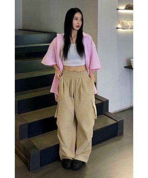 NODU（ノードユー）の「カーゴタックストリングワイドパンツ[ベージュ]（その他パンツ・レディース・その他・MEDIUM/LARGE/SMALL）」の14枚目の写真