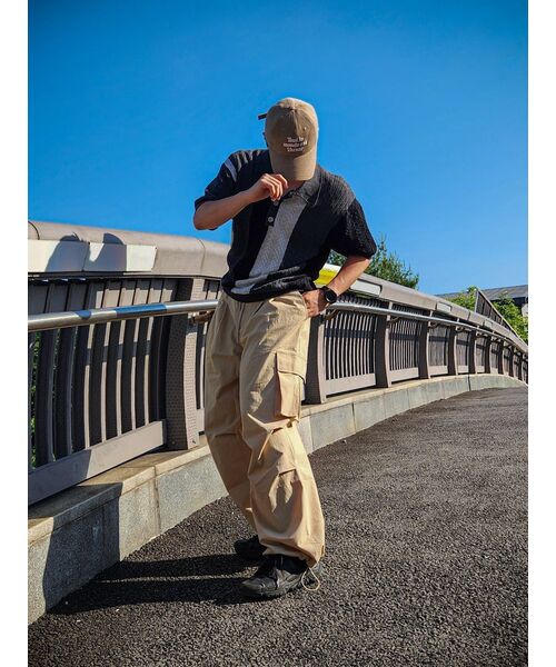 NODU（ノードユー）の「カーゴタックストリングワイドパンツ[ベージュ]（その他パンツ・レディース・その他・MEDIUM/LARGE/SMALL）」の4枚目の写真