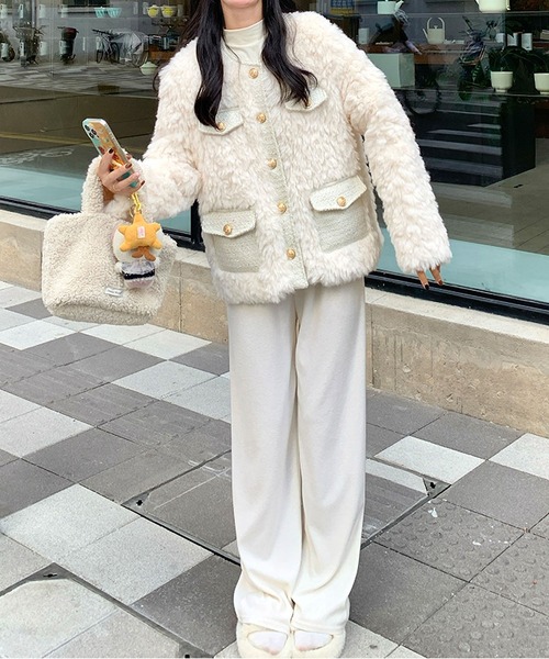 MAISON DE THERESE（メゾン ド テレーズ）の「スタンドカラー キルティングアウター（ダウンジャケット/コート・レディース・アイボリー・S/M/L/XL）」の6枚目の写真