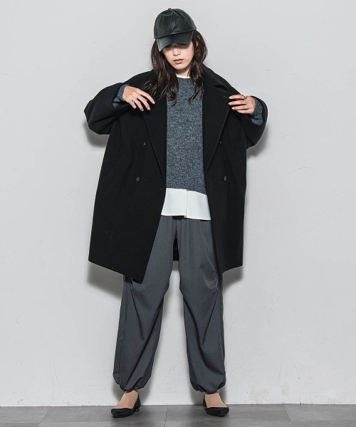 MAYSON GREY(メイソングレイ)の「フラッフィークルーネックプルオーバー≪手洗い可能≫(ニット/セーター・レディース・チャコールグレー/オフホワイト/グリーン・M)」の18枚目の写真