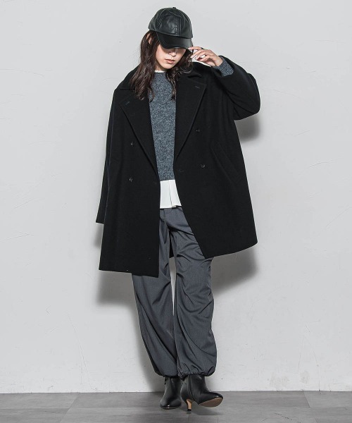 MAYSON GREY(メイソングレイ)の「フラッフィークルーネックプルオーバー≪手洗い可能≫(ニット/セーター・レディース・チャコールグレー/オフホワイト/グリーン・M)」の19枚目の写真