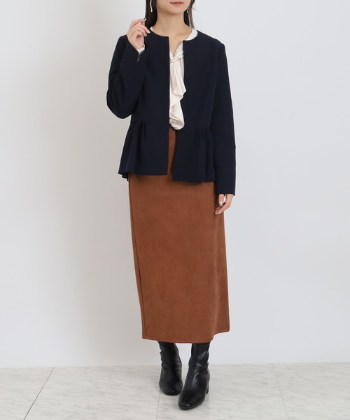 TRUDEA（トルディア）の「ペプラムノーカラージャケット（ノーカラージャケット・レディース・ブラック/チャコールグレー/ネイビー・MEDIUM/LARGE）」の17枚目の写真