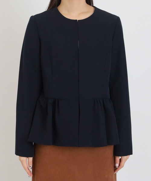 TRUDEA（トルディア）の「ペプラムノーカラージャケット（ノーカラージャケット・レディース・ブラック/チャコールグレー/ネイビー・MEDIUM/LARGE）」の18枚目の写真