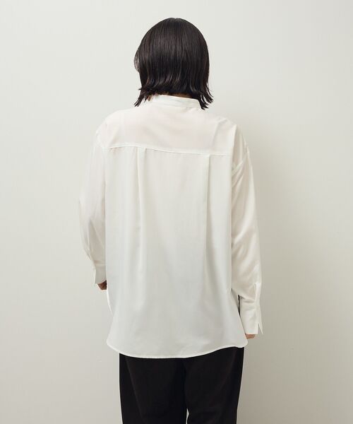 Green　Parks（グリーンパークス）の「ホワイトインナーバンドカラーシャツ（シャツ/ブラウス・レディース・オフホワイト/ストライプ・FREE）」の14枚目の写真